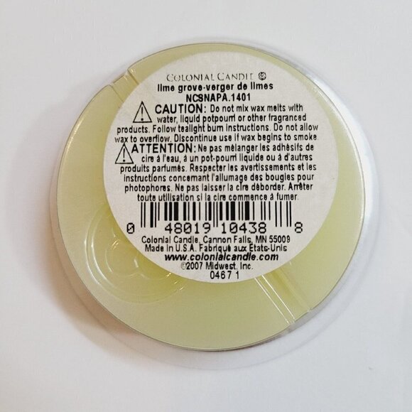 Colonial Candle Wax Simmer Snaps x4 Lime Grove Discontinued Scent Clean & Fresh - Picture 3 of 3
